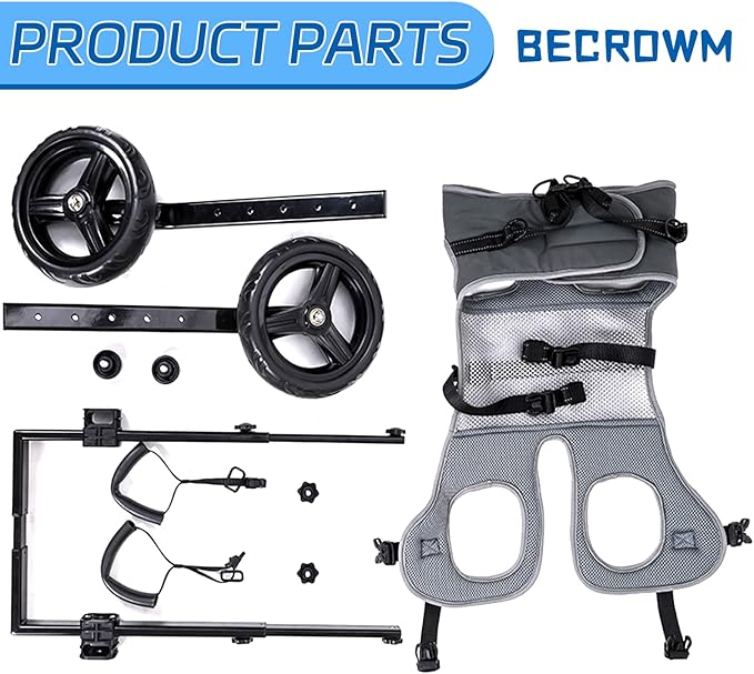 Dog Wheelchair for Back Legs, Light Weight Dog Wheelchair Cart with Disabled Hind Legs Walking, Adjustable