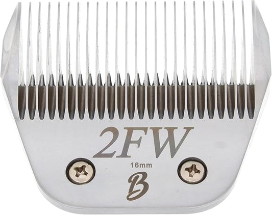 Detachable A Series 2 Wide Blade Dog Grooming 5/8" or 16mm Cut Length Japanese Carbonized Steel Dog Grooming Blades (Compatible A5 Series Clippers for Dogs Horses(B2FW)