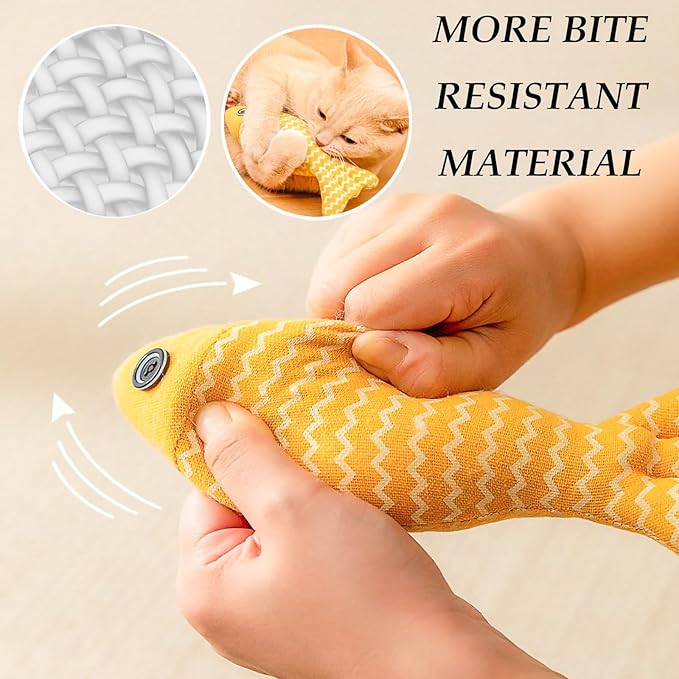 Cat Toys for Indoor Cats 9pcs Wavy Fish Toy Catnip Toys Cats Interactive Toys Kitten Dental Gifts Cat Kicker Grass Stick Kitty Chew Plush with Bells