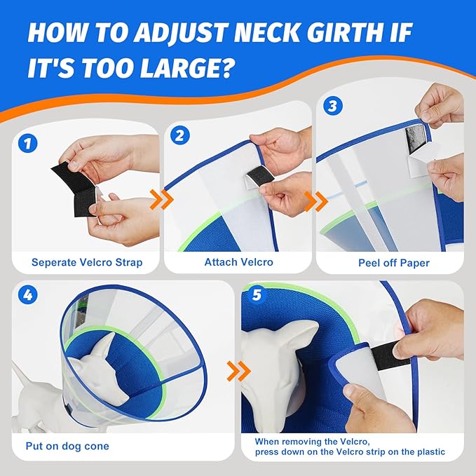 Dog Cone Collar with Soft Padding to Stop Licking, Elizabeth Recovery Collar After Surgery for Large Medium Small Dogs, Comfortable Pet Head Cone Alternative for Neutering Spay Injury(XS)