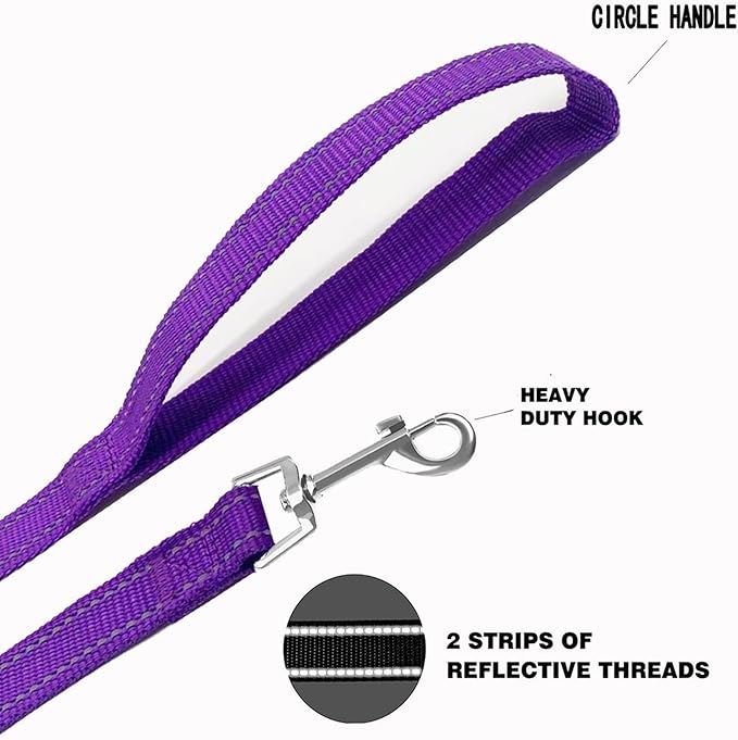 Nylon Training Dog Leash for Small Medium Dogs, 15ft 20ft 30ft 50ft 100ft Reflective Long Leash Dog/Puppy Lead for Obedience Recall Training, Camping