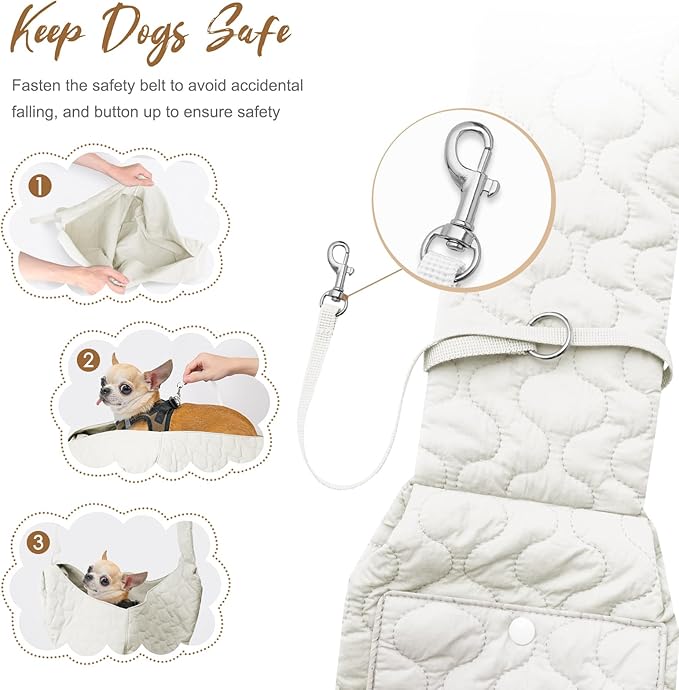 Dog Sling for Small Dogs, Front Dog Sling Carrier, Padded Adjustable Pet Soft Carrier with Adjustable Shoulder Strap, Travel Safety Harness Machine Washable for Small Cats Puppy Outdoor