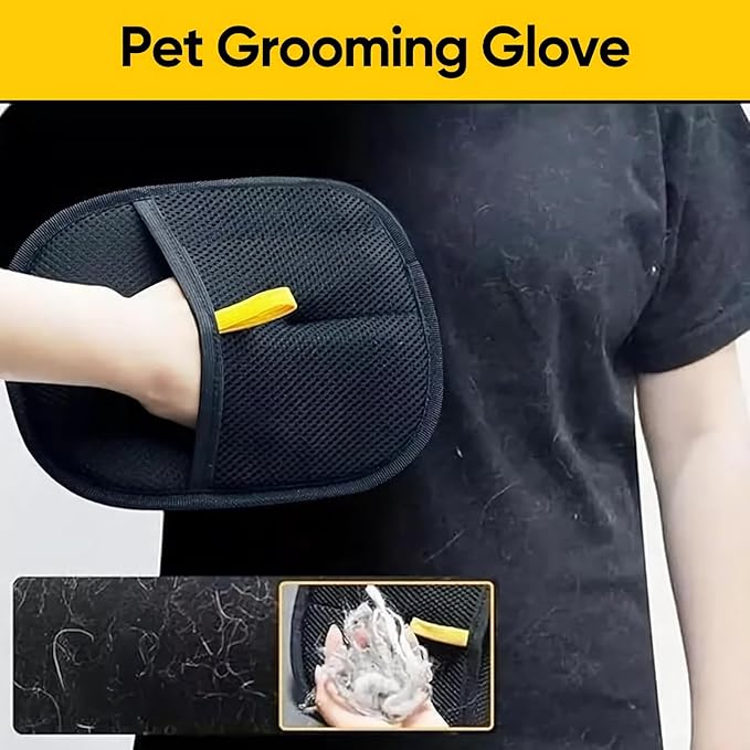 Pet Hair Removal Glove Reusable Anti Static Pet Fur Remover Glove for Furniture Clothes Bedding and More for Dogs and Cats Multi Surface Hair Cleaner Tool (1 pcs)