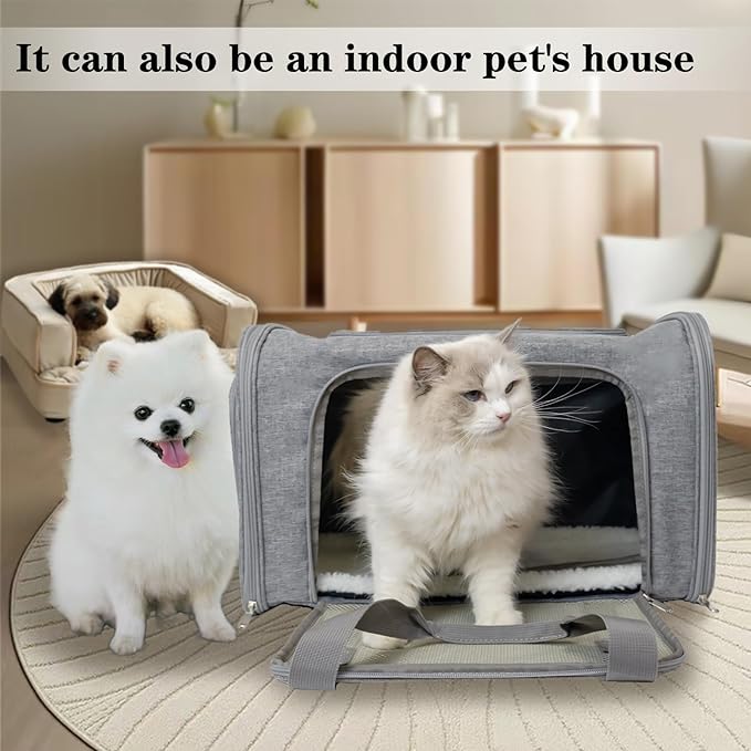 Top tasta Dog Cat Carrier Pet Carriers for Small Medium Large Cats Dogs Carrier Soft Sided Small Puppy Dog Carrier Portable Foldable Airline Approved Dog Cat Travel Carrier Grey Medium