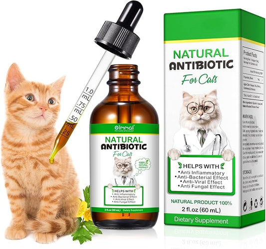 Natural Antibiotics for Cats, Pet Supplements, 2 Fl Oz / 1 Pack Cats Multivitamin, Cat Antibiotic, Supports Cat Allergy Itch Relief, Chicken Flavor