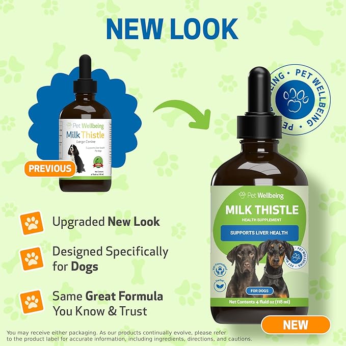 Pet Wellbeing Milk Thistle for Dogs - Organic Milk Thistle, Supports Healthy Liver Function & Detoxification - Vet-Formulated Herbal Supplement - 4 oz (118 ml)