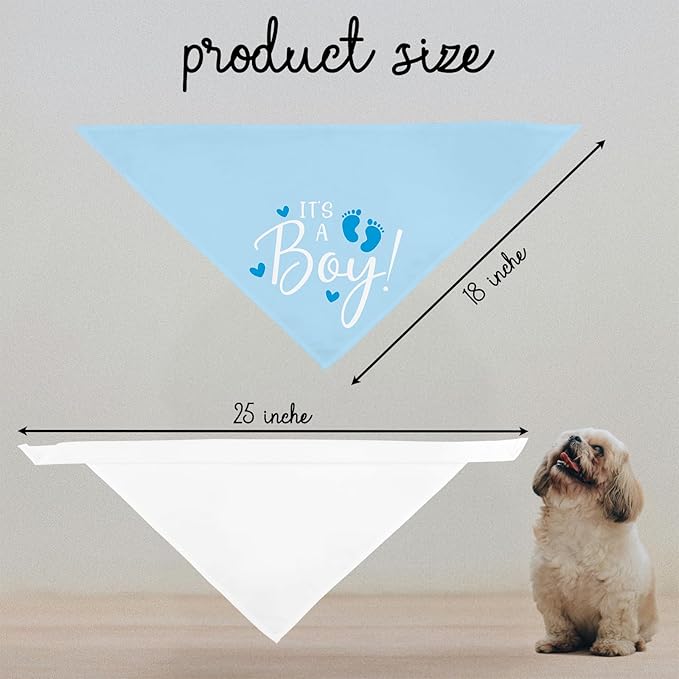 It's A Boy Gender Reveal Baby Announcement Pregnancy Announcement Dog Bandana Triangle Scarf Baby Announcement Photo Prop Pet Scarf Accessories for Pet Dog Lovers Gifts - Blue