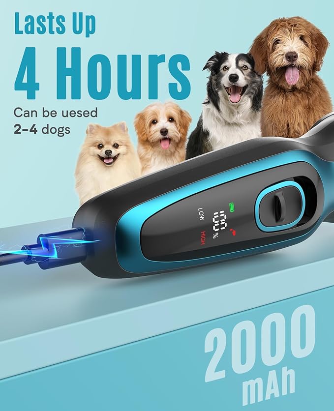 oneisall Dog Clippers for Grooming for Thick Coats with Detachable Stainless Steel Blade Cordless Rechargeable Dog Grooming Kit for Full Body DTJ001