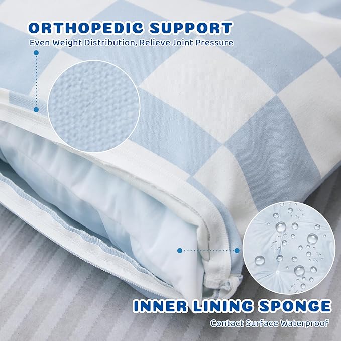 Large Dog Bed with Removable Washable Cover for Large Dogs Deluxe Plush Dog Crate Beds Comfy Kennel Pad Waterproof Lining and Blue Gel Memory Foam Memory Foam（Blue 40.2 * 30 * 4in）