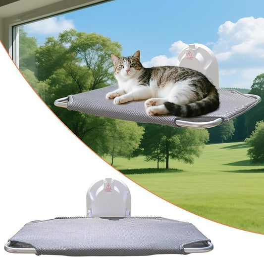 Cat Window Perch,Cordless Cat Window Hammock,Cats Seat for Windowsill,Foldable Cat's Windows Bed for Large Cats with Suction Visualization Pwerful Suction Cups,Especially Suitable for Small Windows