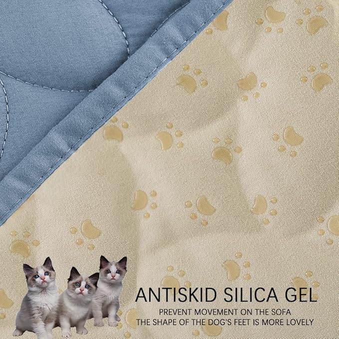 Ameritex Waterproof Pet Bed Cover Anti-Slip Dog Bed Blanket for Sofa and Furniture Waterproof New Pattern Design (Lightblue, 30x90 Inch (Pack of 1))