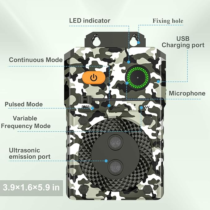 Anti Barking Device for Dogs, Rechargeable Ultrasonic Dog Barking Control Devices Up to 50 Ft Range with 3 Modes, Barking Silencer Sonic Barking Deterrent Indoor/Outdoor Safe for Dog & People