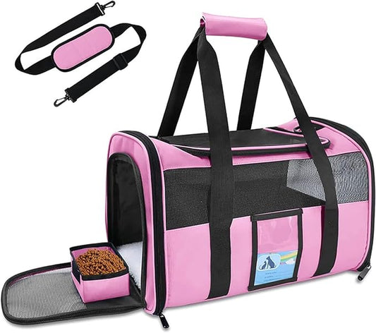 Cat Carrier, Dog Carrier for Small Dog Medium Cats,Pet Travel Bag Puppies up to 15 Lbs,TSA Airline Approved Cat Carrier Soft
