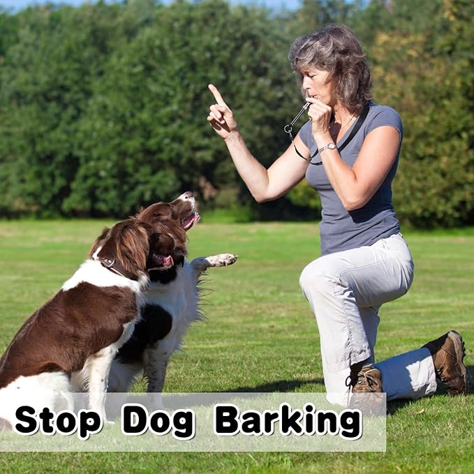 2 Pack Dog Whistle to Stop Barking Neighbors Dog, Dogs Whistle Training Whistles with Lanyard Adjustable Ultrasonic Silent Dogs Recall Whistles Effective Recall & Long Range (Black)