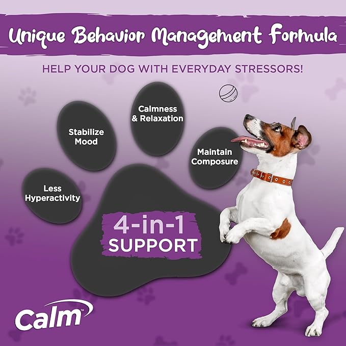 Vital Planet - Calm Soft Chews for Dogs, Promotes Calmness in Stressful Situations with GABA, Colostrum, Valerian, Turmeric, Chamomile, and L-Theanine - 45 Natural Bacon Flavored Soft Chews