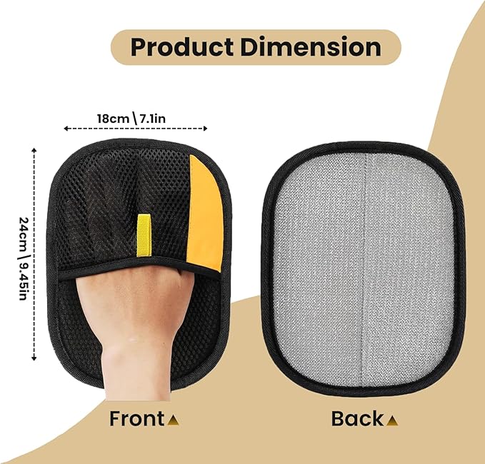 Pet Hair Removal Gloves for Cats & Dogs– Newly Upgraded Electrostatic Pet Hair Glove– Lint Removal Gloves for Sofa, Couch, Car Seat & Clothes– Magic Brush Pet Hair Remover– Catch Glove for Fur