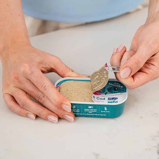 Open Farm, Canned Cat Food Topper, Silky Mousse Made with 95% Responsibly Sourced Icelandic Fish, Grain & Legume Free, Salmon & Cod Recipe, 3.17oz Cans (Pack of 17)