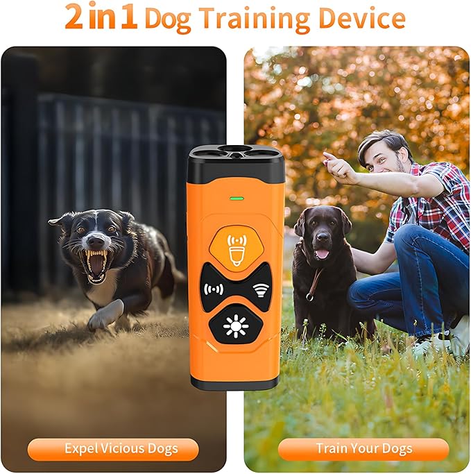 Dog Bark Deterrent Device to Correct Bad Behavior | 25ft Range & 3 Training Modes - Humane, Rechargeable for Home/Yard