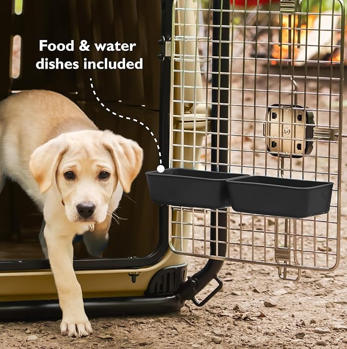 Mammoth Guardian Dog Kennel 36" Heavy Duty Travel & Outdoor Crate for Puppies, Small, Medium & Large Dogs, Secure 3 Bolt Lock, Adventure Ready for Hunting, Camping & Offroad – Desert Sand Tan