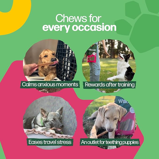 Willow & I Bully Sticks for Dogs -6 Inch Natural Bully Sticks for Medium Dogs, Small & Large- Premium 100% Grass Fed, Single Ingredient, Long Lasting, High Protein-Grain & Rawhide Free (6", 25 Pack)