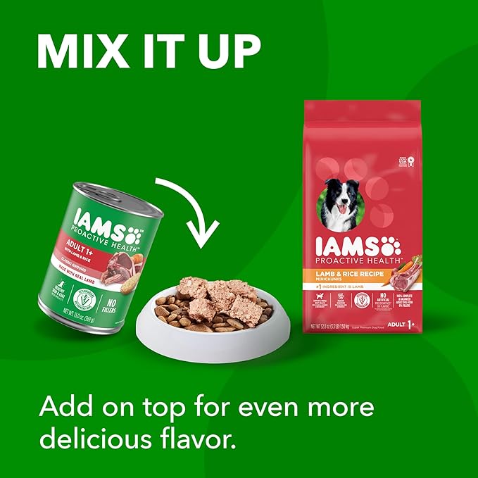 IAMS Proactive Health Minichunks Adult Dry Dog Food with Lamb & Rice, 15 lb. Bag