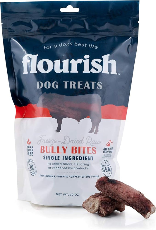 Freeze-Dried Raw Pet Treats for Dogs, Bully Bite Chews (10 oz)