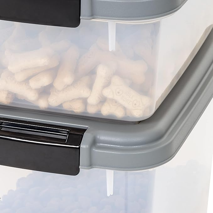 Amazon Basics 3-Piece Airtight Dog Food Storage Container Combo with Scoop, 33 QT + 12 QT