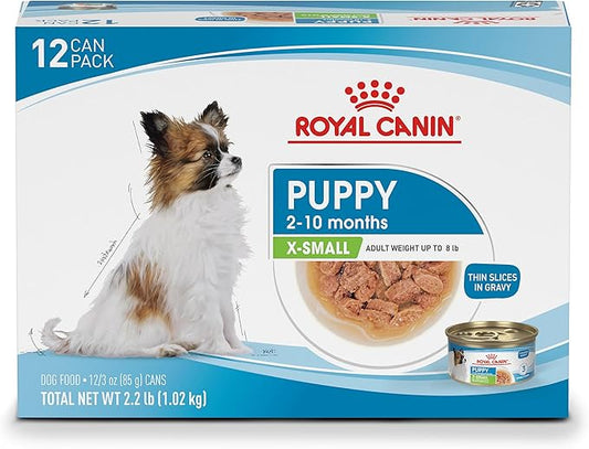 Royal Canin Size Health Nutrition X-Small Puppy Thin Slices in Gravy Dog Food, 3 oz (Pack of 12)