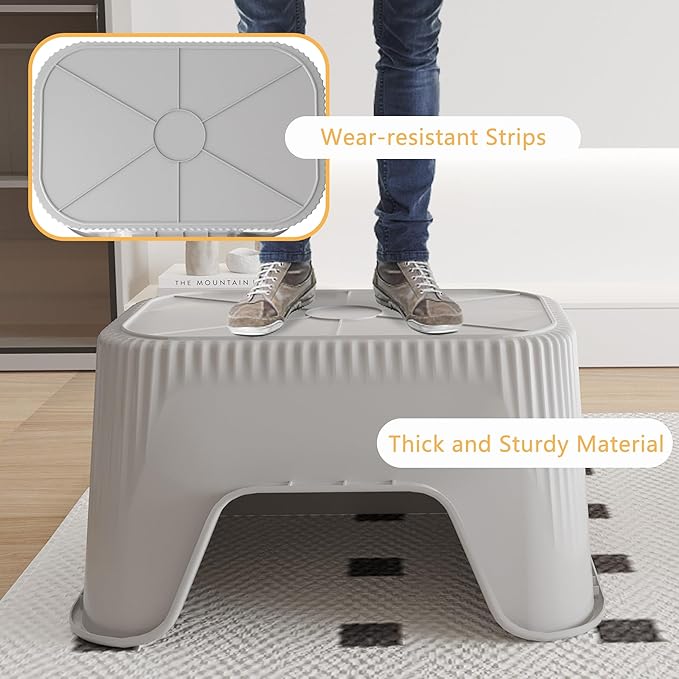 2-Piece Extra Large Litter Box with High Sides for Multi Cats, Jumbo Big Litter Box, Easy Clean&Odor Control, Anti-Splashing&Leak-Proof, Grey