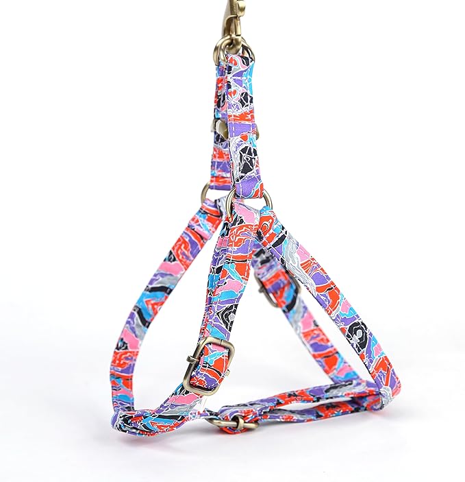 Angie and Allie Organic Cotton Personalized Step in Dog Harness,Custom Dog Halter Vests,Adjustable No Pull Canine Halter Harness for Small Medium Large Dogs