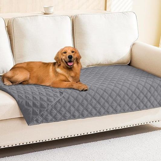 Smiry Waterproof Dog Blanket, Reversible Dog Bed Cover Pet Blanket, Soft Pet Couch Covers for Sofa Washable, Bed Couch Sofa Furniture Protector for Puppy Cat Kids (40"x90", Grey/Grey)