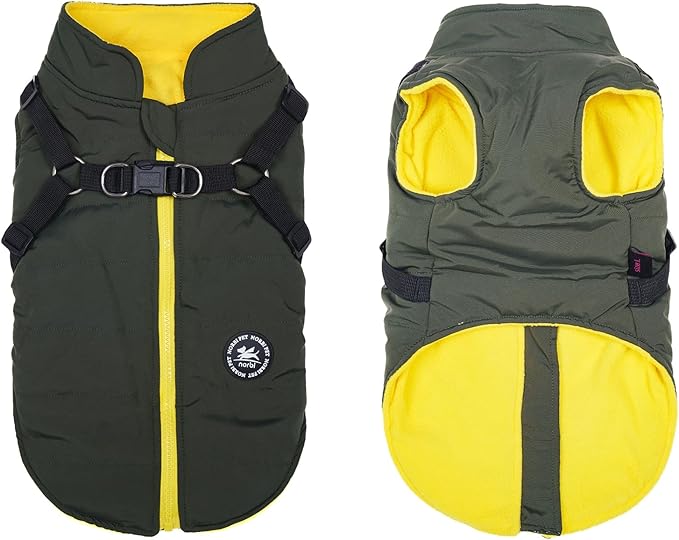 Norbi Winter Dog Jacket with Built-in Harness - Adjustable Warm Coats for Small to Large Dogs - Perfect for Cold Weather