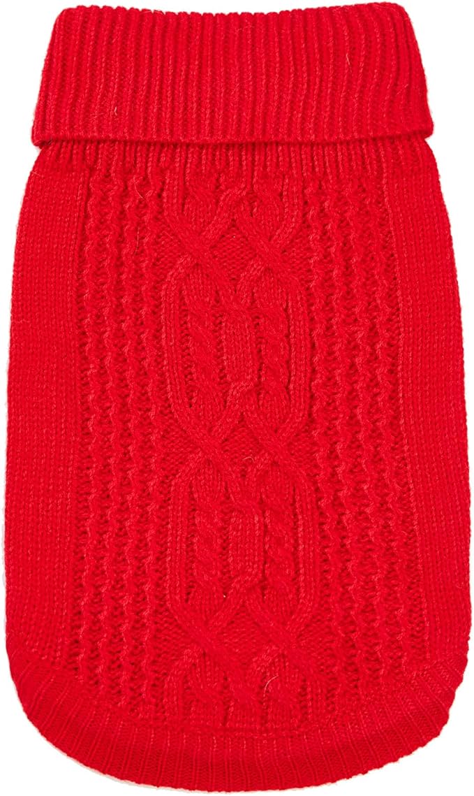 Stretchy Cat Sweater - 17 Colors & 6 Sizes | Snug Winter-Ready Knit for Boy/Girl Cats & Kittens(Red, Medium)