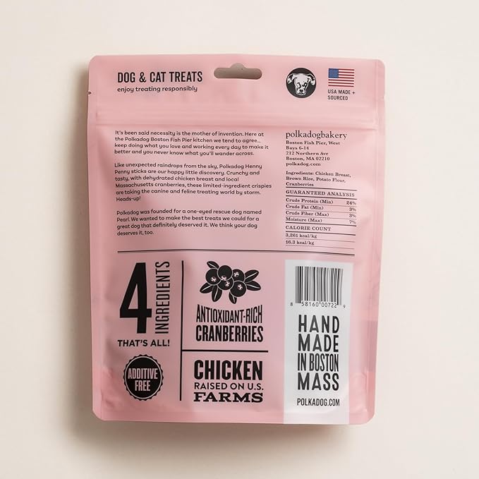 Polkadog Henny Penny Crunchy Training Bits – Chicken & Cranberry All Natural, Limited Ingredient Healthy Training Treats for Dogs. Handcrafted & Made in USA. Antioxidant-Rich, for All Breeds – 7oz