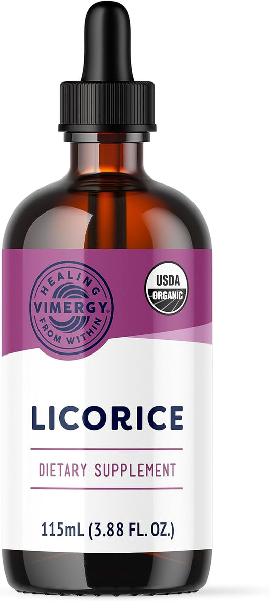 Vimergy Licorice – Promotes Digestive Function* – Benefits Respiratory Health* – USDA Certified Organic, Vegan, Gluten-Free – 115 mL (57 Servings)