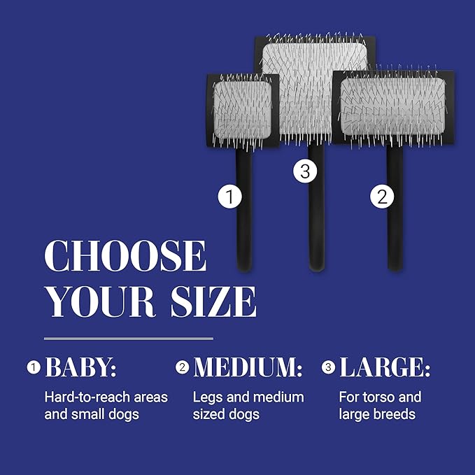 Chris Christensen Big K Dog Slicker Brush for Dogs (Goldendoodles, Labradoodles, Poodles), Groom Like a Professional, Fluff Detangle Style, Saves Time Energy, Black, Large