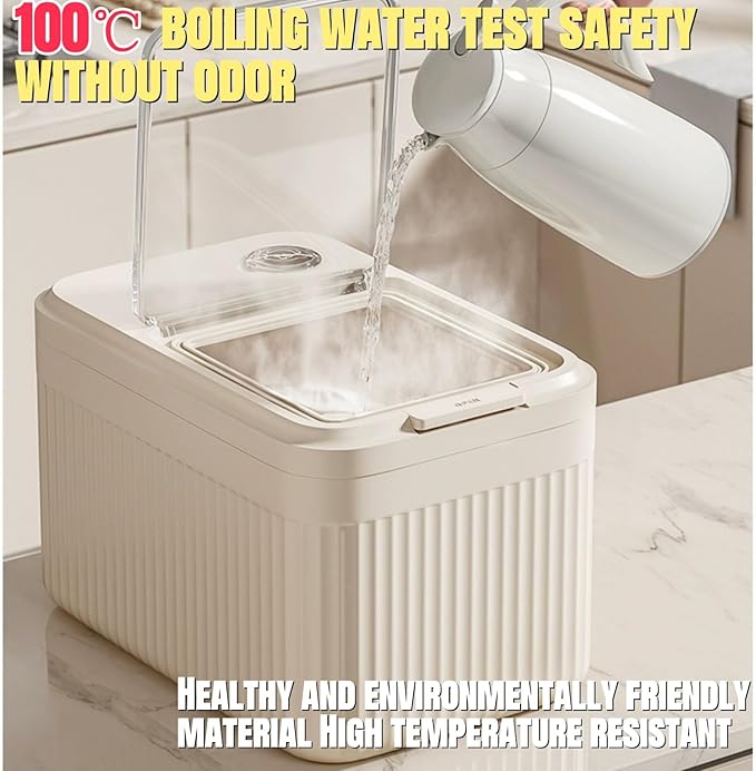 Dog Food Storage Container,2025 High-Capacity Pet Food Container Airtight with Cup,Durable Design for Dog/Cat/Bird Food Storage, Keep Dry Food Fresh (Beige, 9 Pounds)