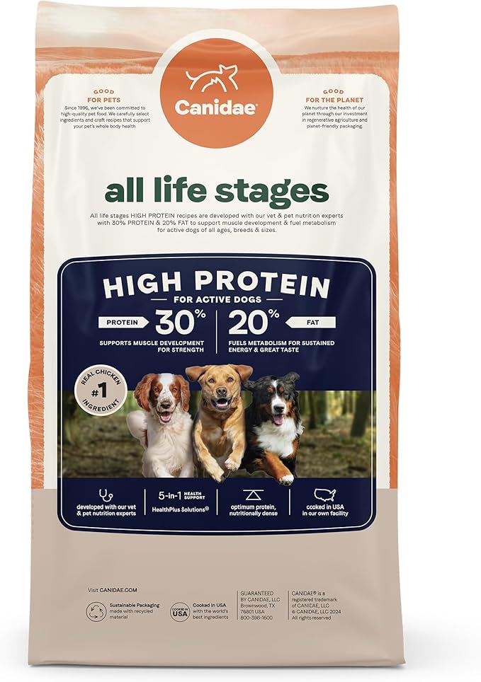 Canidae All Life Stages High Protein Multi-Protein Recipe with Chicken, Turkey, Lamb, and Fish – Premium Dry Dog Food for All Ages, Breeds, and Sizes– 27 lbs.