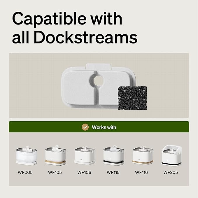 PETLIBRO Replacement Filters for Dockstream Cat Water Fountain PLWF005 PLWF115 PLWF105, 4 Months Set of Replacement Filters for Ultra Quiet Pet Water Fountain, White 8 Count (Pack of 1)