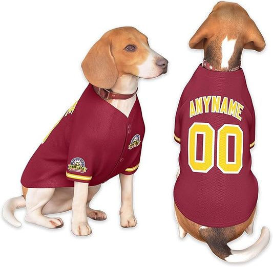 Custom Dog Baseball Jersey with Name Number Logo for Small Pet Dogs-Personalized Dog Shirts