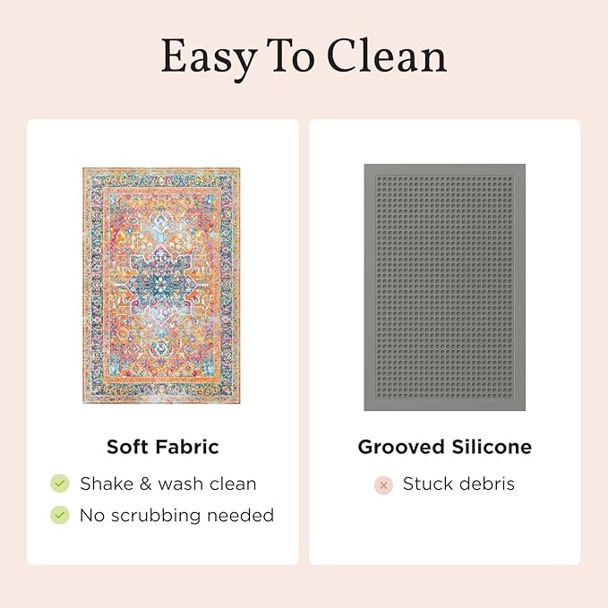 Lovewag Cat Litter Mat 2 Pack - Large 36x48 Machine Washable Easy Clean Non-Slip Waterproof Trapping Mats for Cats - (Sage Forest)