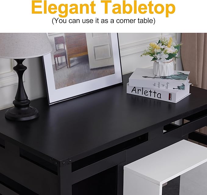 Lovupet Wooden Dog Crate Furniture, Villa Style Dog Kennel for Medium Breed with Glass Door and Acrylic Panels, GC34 (Black)