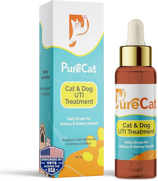 Urinary Tract Infection Treatment for Cat & Dog | Urinary Tract & Kidney Support for Pets | Bladder Infection Treatment | UTI Drops | Veterinarian Recommended