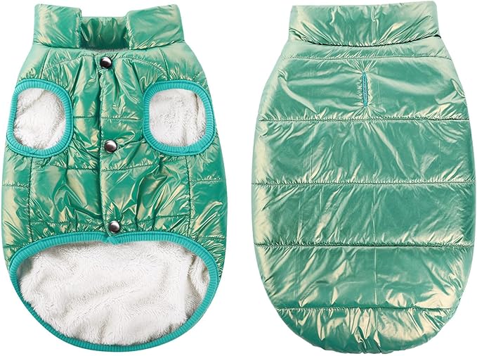 ASENKU Dog Winter Coat - Waterproof Windproof Dog Jacket, Warm Snowproof Doggie Puffer Vest for Cold Weather, Lightweight Snow Coats for Small Medium Large Dogs (Mint Green, XL)