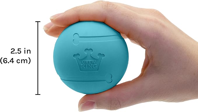 Chew King Flavored Rubber Ball Collection, 2.5 Inch Peanut Butter Flavor Rubber Balls 3-Pk