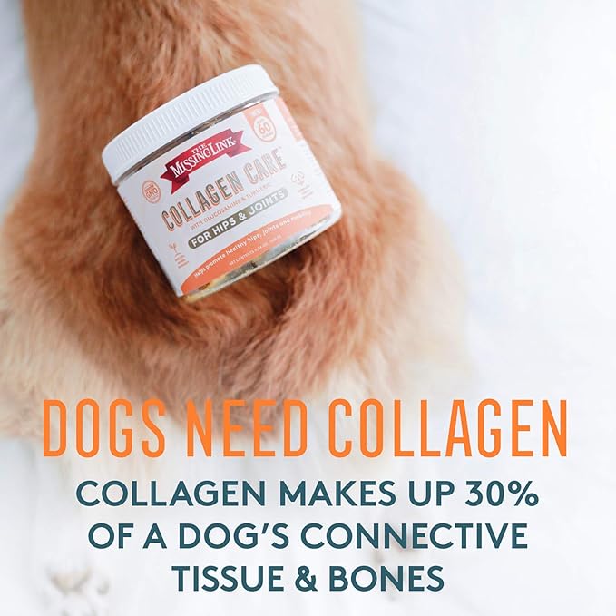 The Missing Link Collagen Care Hip & Joint Soft Chews 60ct - Daily Mobility & Anti-Inflammatory Support for Dogs
