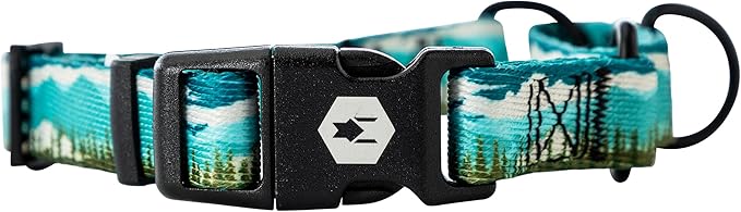 Wolfgang Heavy Duty Martingale Dog Collar with Quick Release Nylon Buckle for Walking & Training, GreatEscape Print, Extra Large