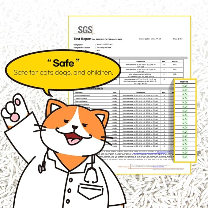 Tofu Cat Litter 100%,I'm Gonna Pee, Strong Clumping, Scoop Poop Easily, Toilet Flushable, Less Dust, Less Tracking by Pallet Type, All Natural Ingredients, Biodegradable, Safe(5.7lb x 1pack)