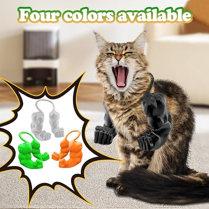 babyye Funny Cat Muscle Arms, 3D Printed Cat's Neck Arm with Muscle, Halloween Cats Costume Accessory for Pet Dress-Up, Cosplay, Parties & Photos (Orange)