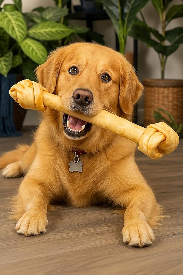 Pet Factory American Beefhide 21" Knotted Bone Dog Chew Treat - Chicken Flavor, 1 Count/1 Pack